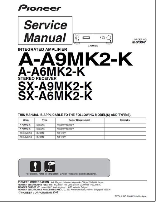 Product picture Pioneer A-A6 mk2 & A-SX6 mk2 , Original Service Manual