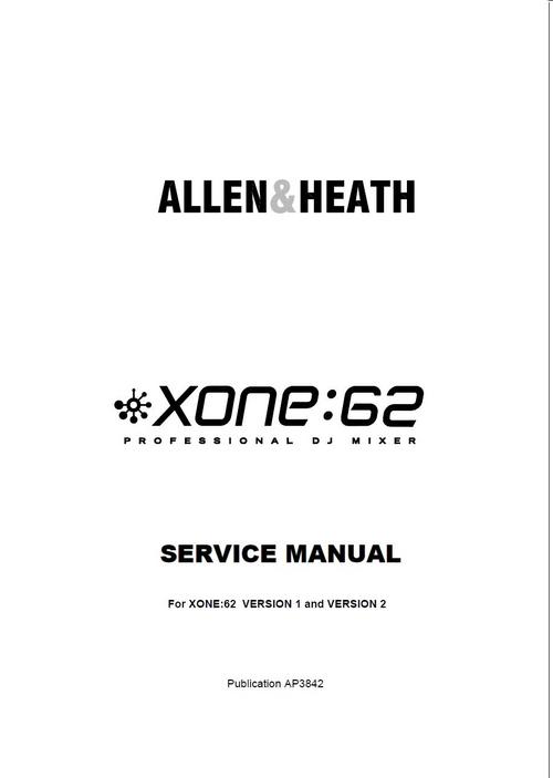 Product picture Allen & Heath Xone-62  Mixer , Original Service Manual