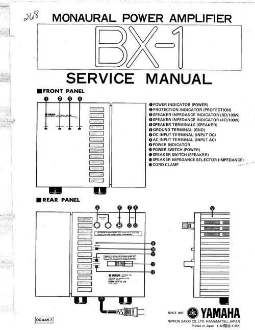 Product picture Yamaha BX-1 Power Amplifier , Original Service Manual
