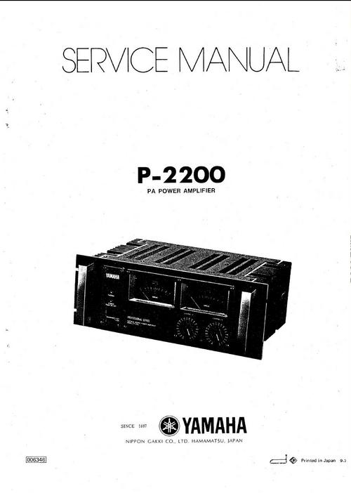 Product picture Yamaha P-2200 Power Amplifier , Original Service Manual