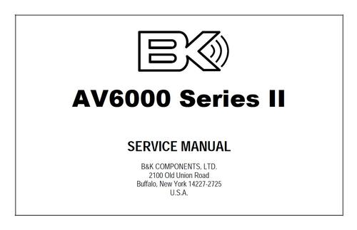 Product picture BK B&K AV-6000 II (mk2) Original Service Manual
