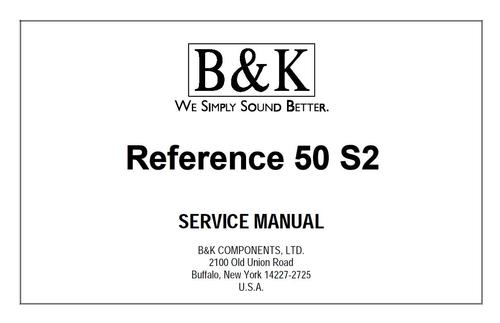 Product picture BK B&K Reference 50-S2  Original Service Manual