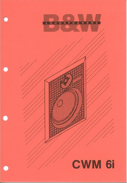Product picture B&W CWM-6i Bowers & Wilkins   Service Manual