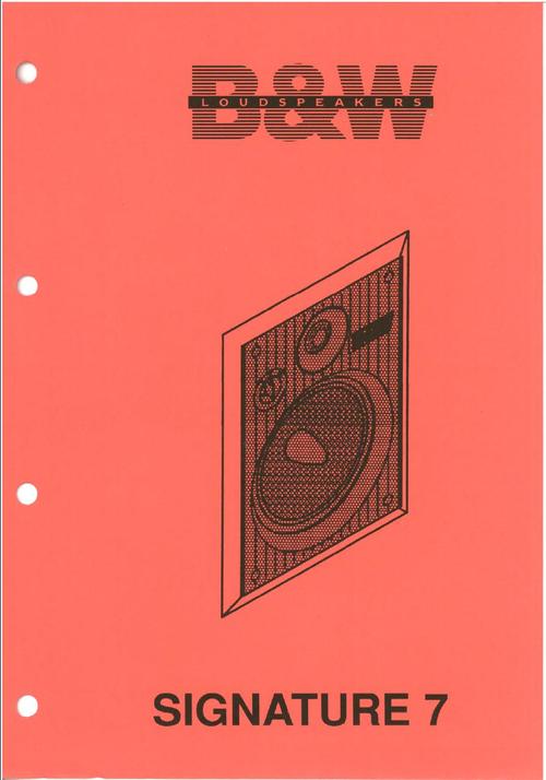 Product picture B&W Signature-7 in wall , Bowers & Wilkins   Service Manual