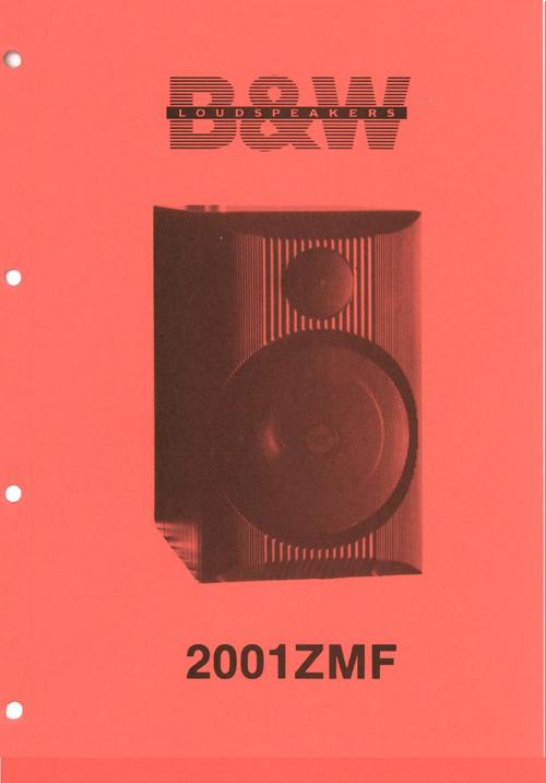 Product picture B&W  2001-ZMF Bowers & Wilkins , Service Manual