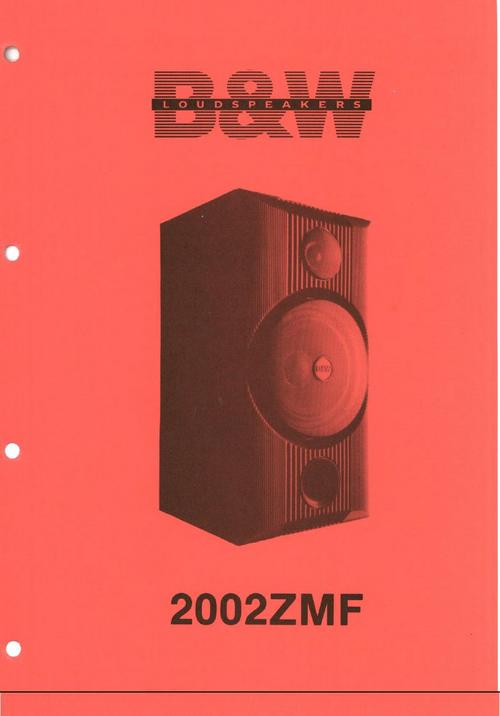 Product picture B&W  2002-ZMF Bowers & Wilkins , Service Manual