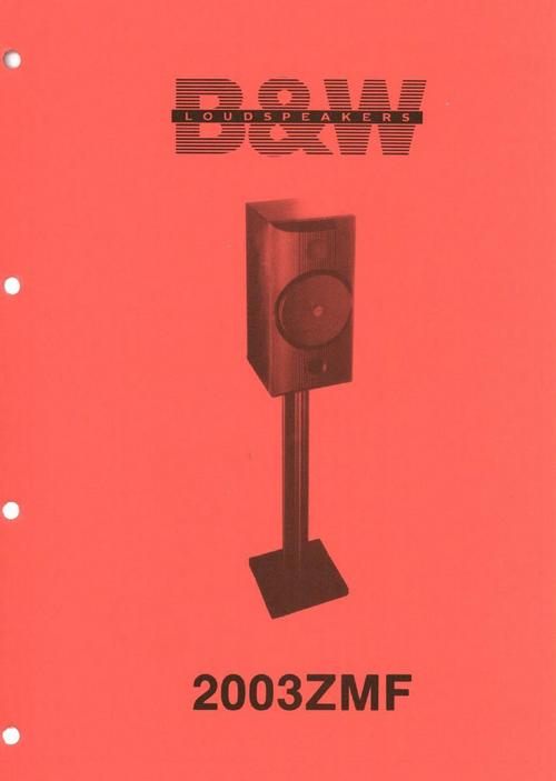 Product picture B&W  2003-ZMF Bowers & Wilkins , Service Manual