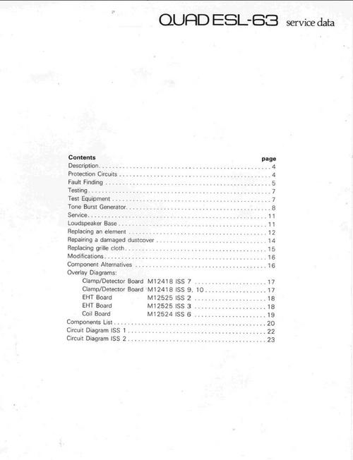 Product picture Quad ELS-63 electrostatic speaker Original Service Manual