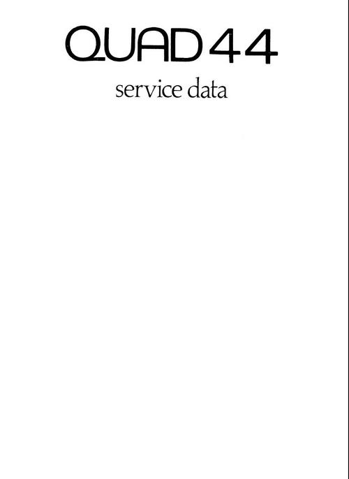 Product picture Quad 44 Preamplifier Service Manual