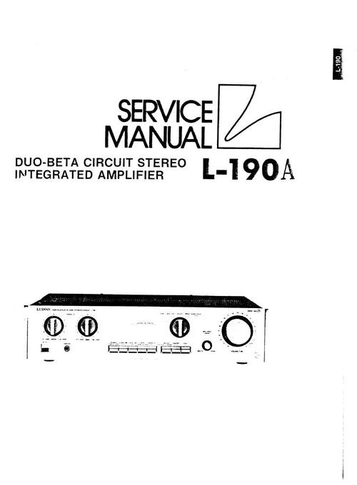 Product picture Luxman L-190-A Amplifier , Original Service Manual