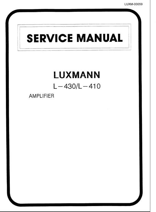 Product picture Luxman L-410 & L-430  , Schematic , PCBs & Parts List