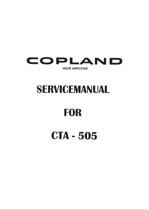 Product picture Copland CT-505 ,Original  Service Manual