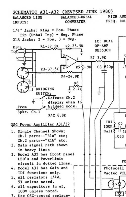 Product picture QSC A-31 & A-32 Professional Amplifier Schematics , Service