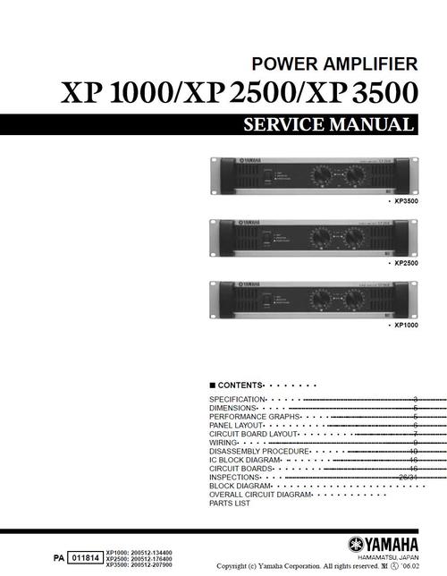 Product picture Yamaha XP-2500 Power Amplifier, Original Service Manual 