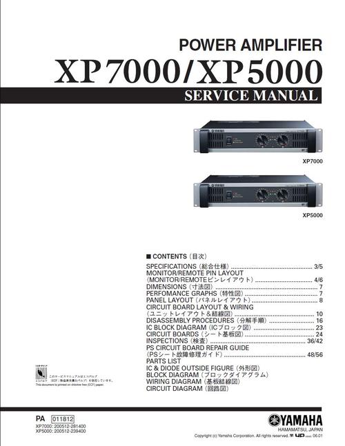 Product picture Yamaha XP-5000 Power Amplifier,  Original Service Manual