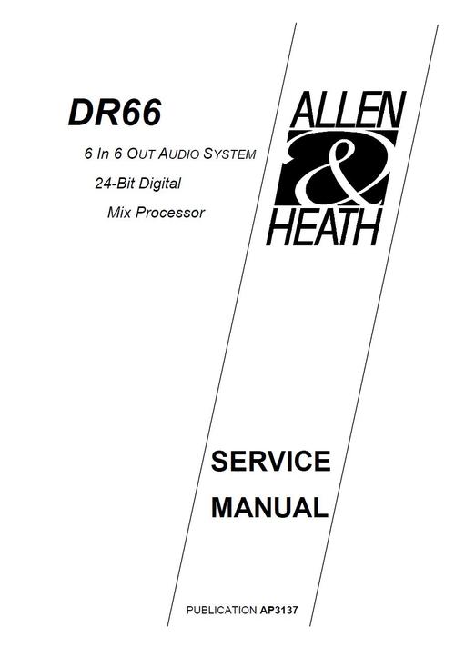 Product picture Allen & Heath DR-66 mix processor,  Original Service Manual