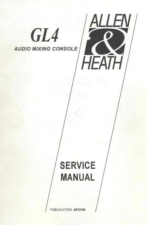 Product picture Allen & Heath GL-4 Console Service (& User) Manual