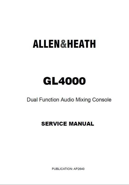 Product picture Allen & Heath GL-4000 Console , Original Service Manual
