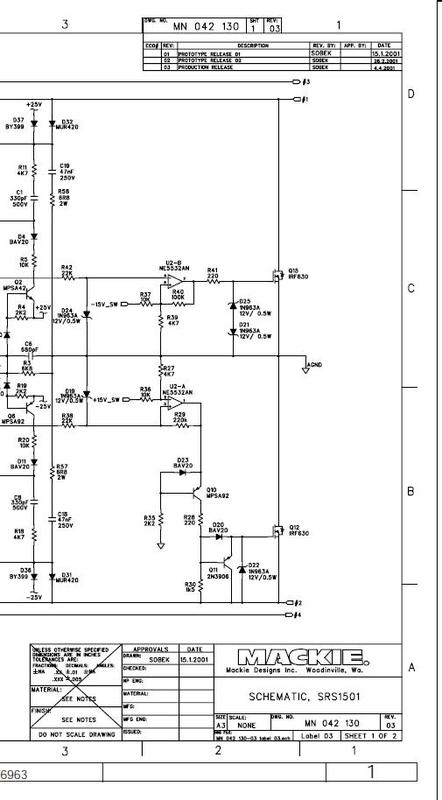 Product picture Mackie SWA-1501 active sub , amplifier Schematics