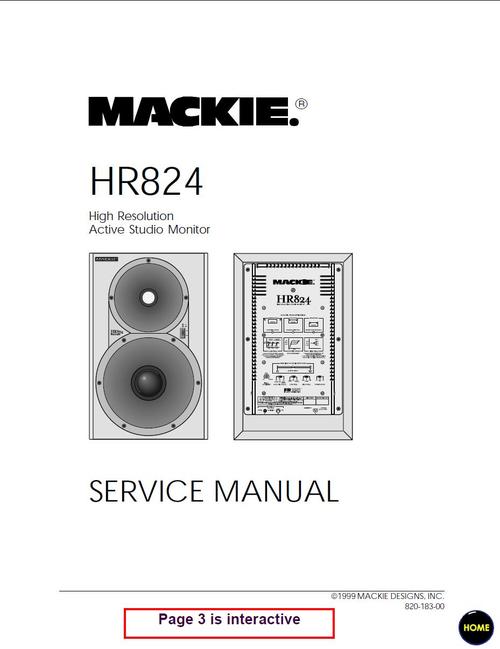 Product picture Mackie HR-824 active speaker , Service Manual