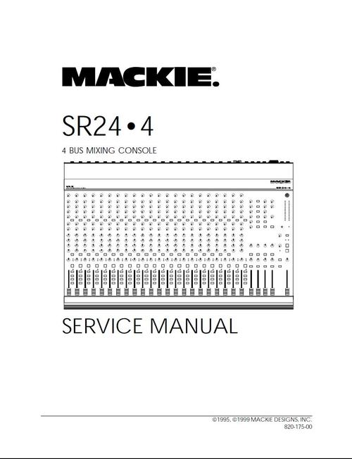 Product picture Mackie SR-24.4 mixing console , Service Manual