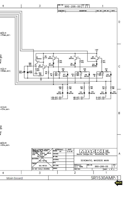Product picture Mackie SR-153 active speaker , Schematics 
