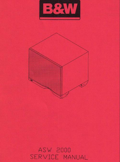 Product picture B&W ASW-2000 Subwoofer Bowers & Wilkins , Service Manual