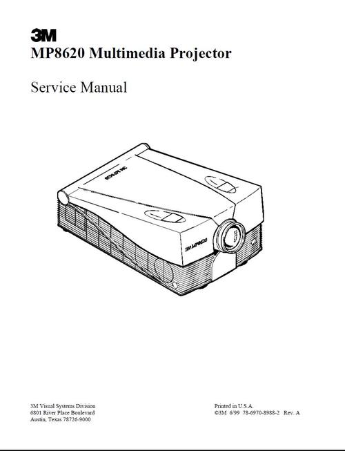 Product picture 3M MP-8620 , Projector Original Service Manual