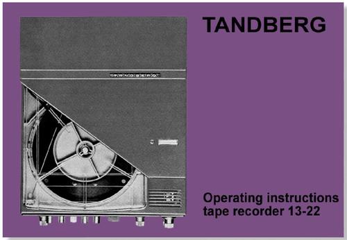 Product picture Tandberg Model-13 reel to reel , Owner Manual , User Guide