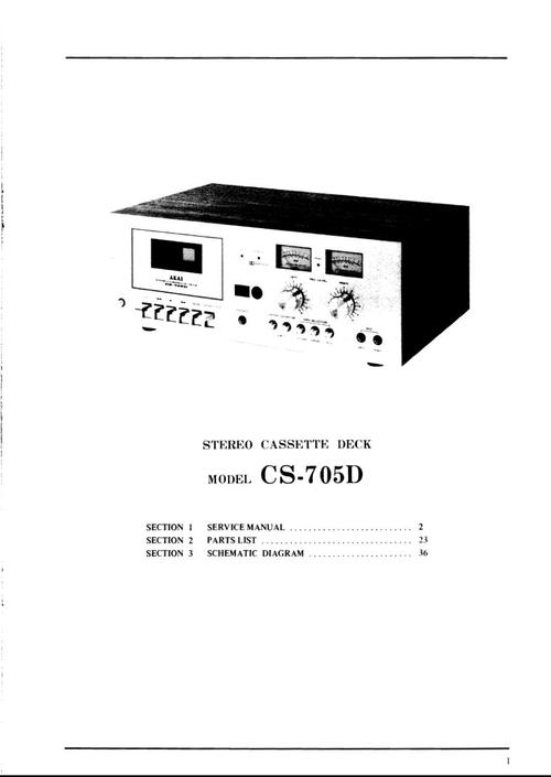 Product picture Akai CS-705-D  cassette deck , Service Manual