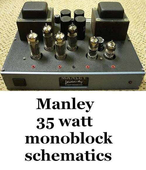 Product picture Manley 35 w tube mono power amplifier schematic for service