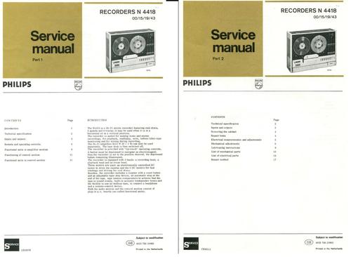 Product picture Philips N-4418  reel to reel tape recorder , Service Manual