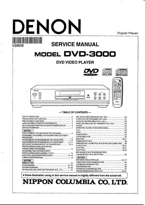 Product picture Denon DVD-3000  , Service Manual