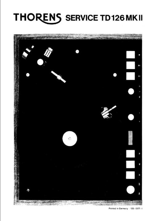 Product picture Thorens TD-126 MK2 Plattenspieler Service Manual , deutscher