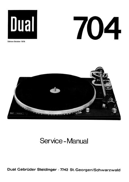 Product picture Dual 704 Turntable Service Manual