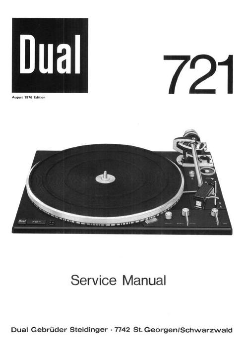 Product picture Dual 721 Turntable Service Manual