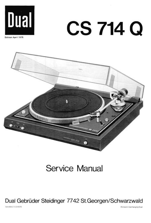 Product picture Dual CS-714-Q Turntable Service Manual