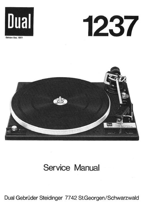 Product picture Dual 1237 Turntable Service Manual