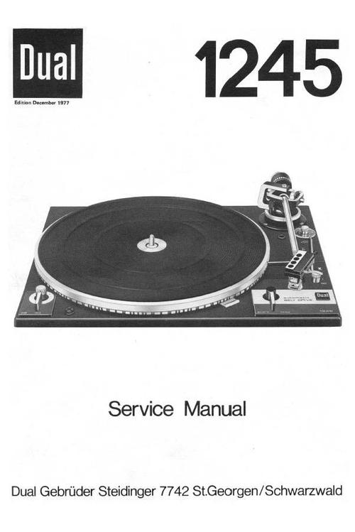 Product picture Dual 1245 Turntable Service Manual
