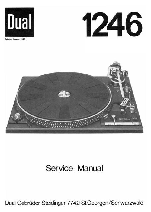 Product picture Dual 1246 Turntable Service Manual