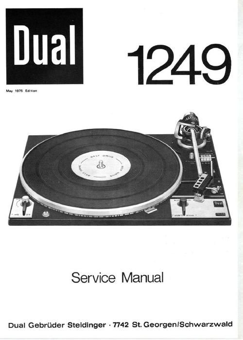Product picture Dual 1249 Turntable Service Manual