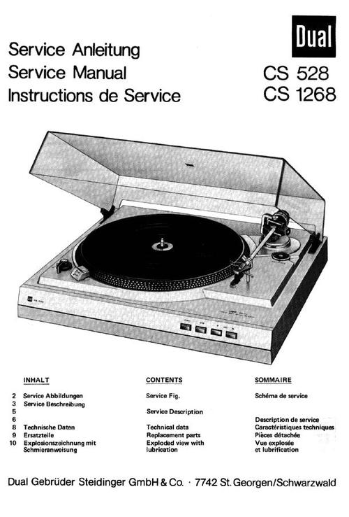 Product picture Dual CS-528 Turntable Service Manual