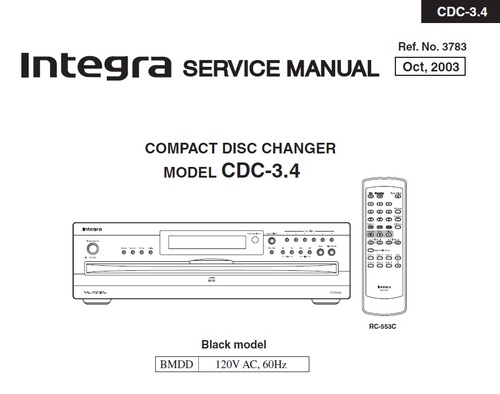 Product picture Onkyo Integra CDC-3.4 Service Manual