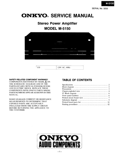 Product picture Onkyo Integra ADM-30.1 Service Manual