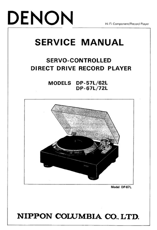 Product picture Denon DP-57L , 62L , 67L & 72L Service Manual
