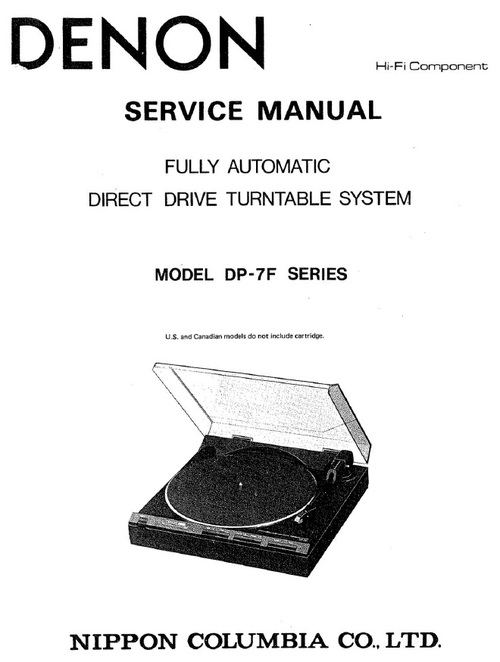 Product picture Denon DP-7F turntable Service Manual