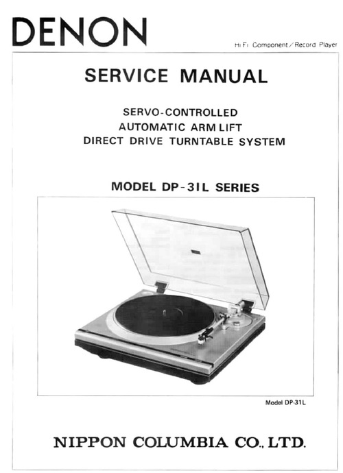 Product picture Denon DP-31L turntable Service Manual