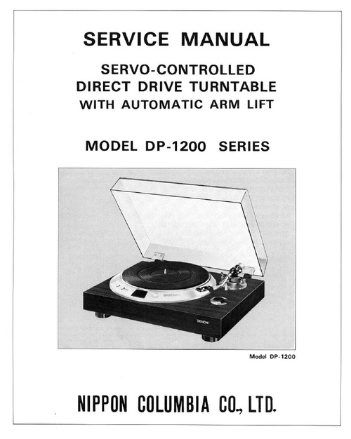 Product picture Denon DP-1200 turntable Service Manual