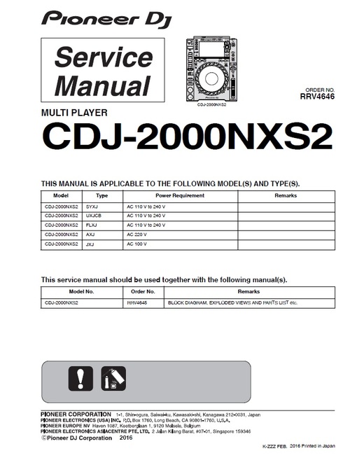 Product picture Pioneer DJM-2000-NXS2 NEXUS-2 Service Manual