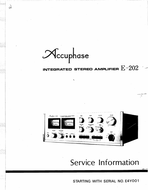 Product picture Accuphase  E-202 integrated stereo amplifier Service Manual